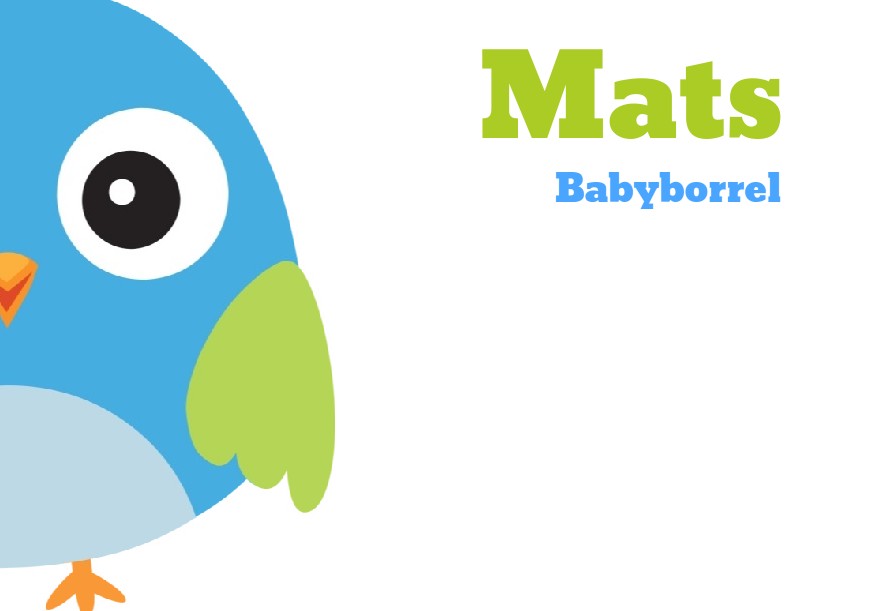 Inlegkaartje "Blauwe vogel" Inlegkaartje "Blauwe vogel"