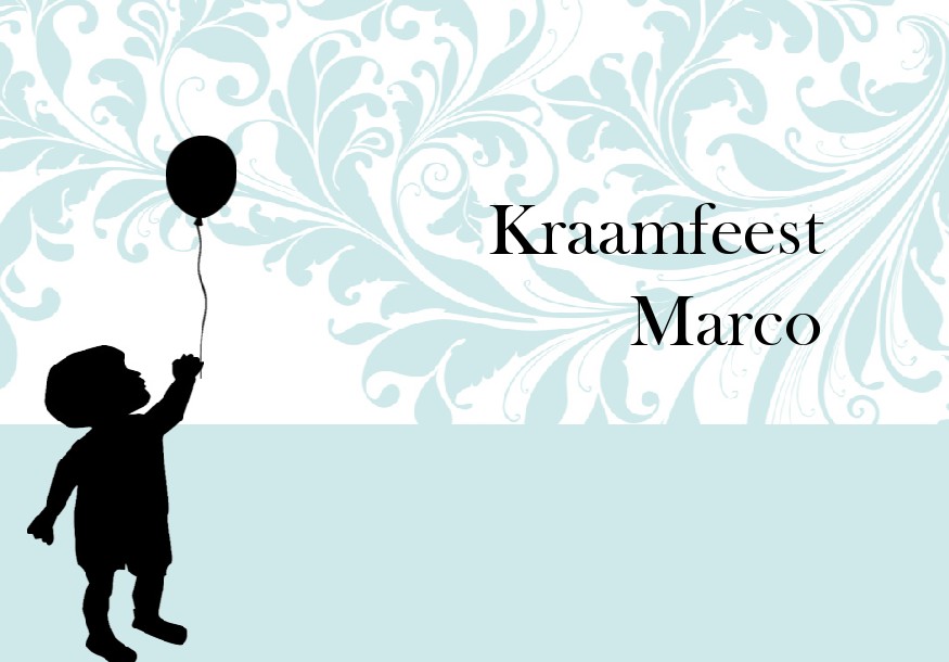 Inlegkaartje "Barok blauw & Kindje" Inlegkaartje "Barok blauw & Kindje"