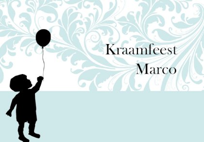 Inlegkaartje "Barok blauw & Kindje"