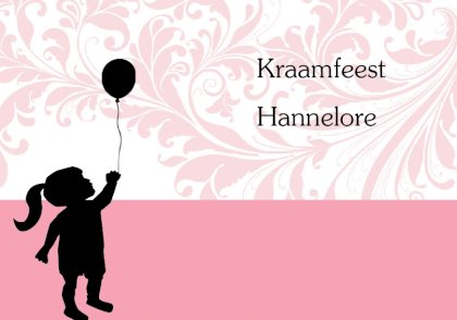 Inlegkaartje "Barok roze & Kindje"