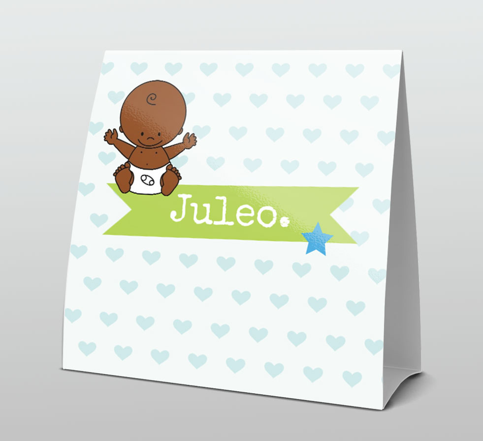 Tentkaart "Baby hartjes blauw" Tentkaart "Baby hartjes blauw"