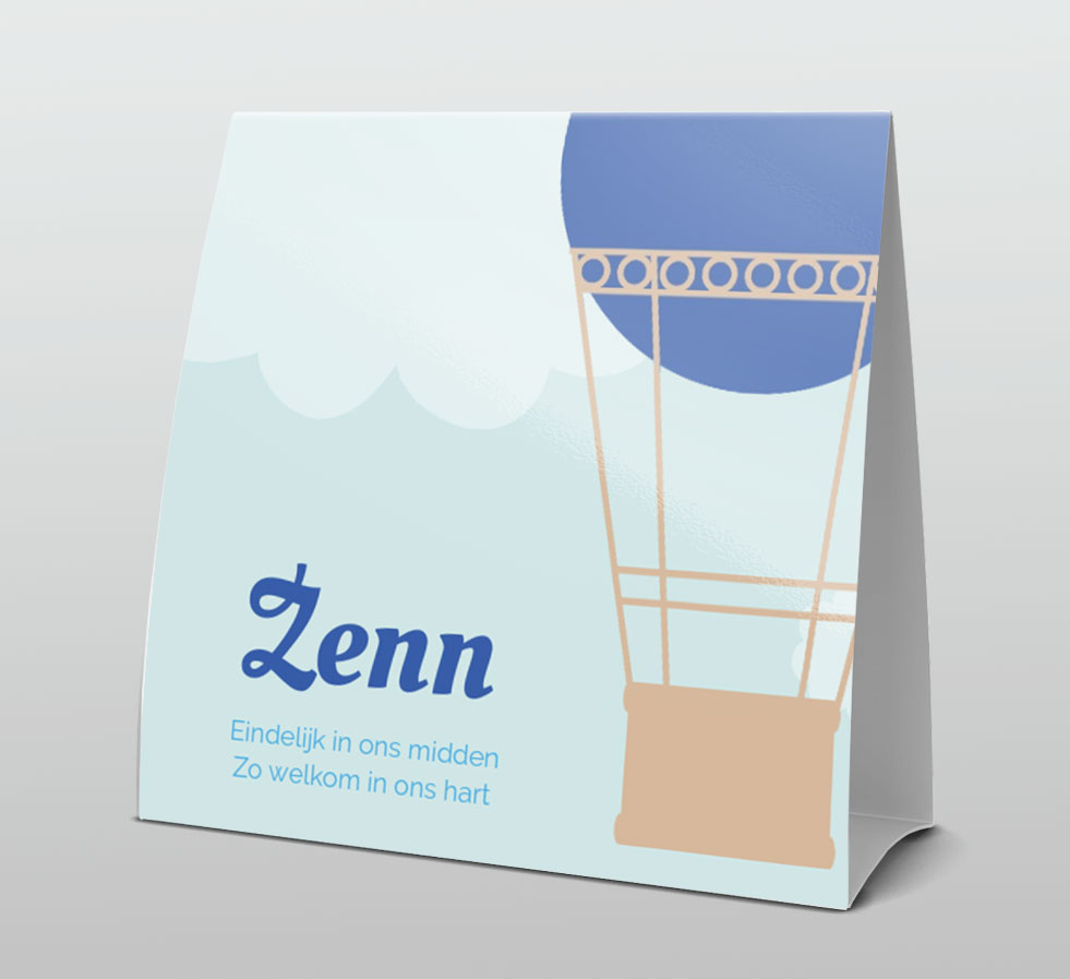 Tentkaart "Blauwe luchtballon" Tentkaart "Blauwe luchtballon"