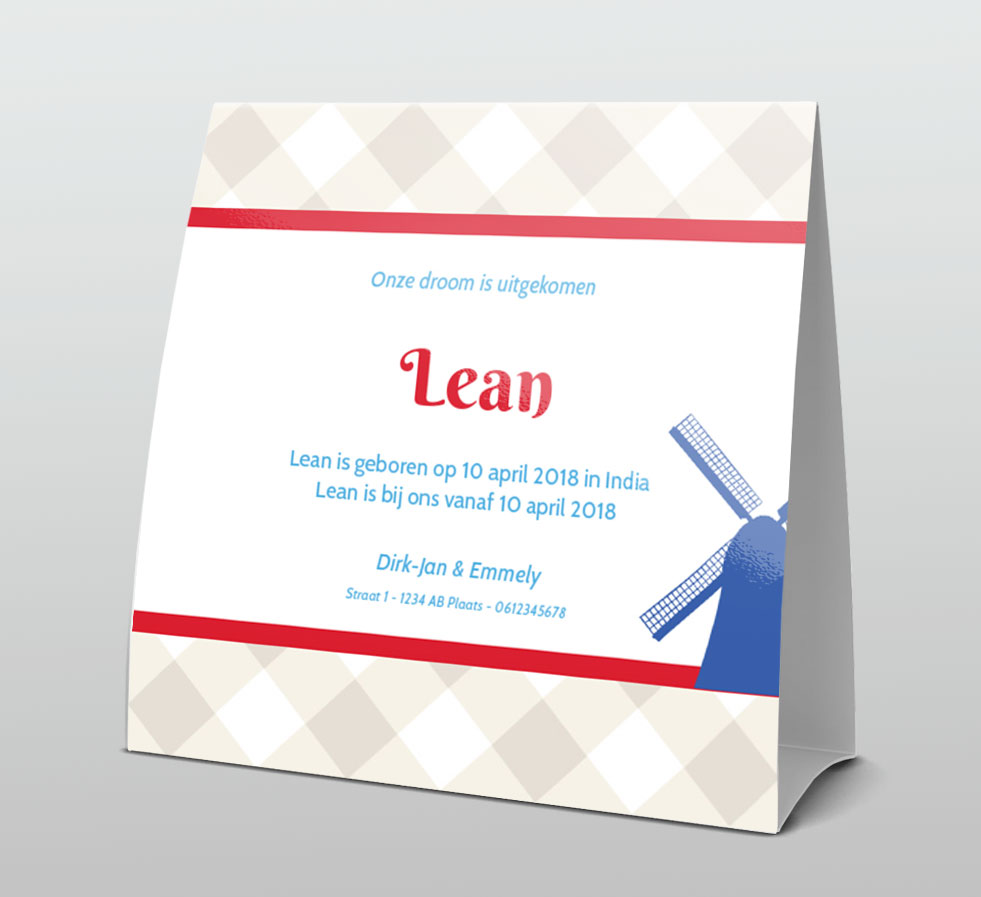 Tentkaart "Molen blauw" Tentkaart "Molen blauw"