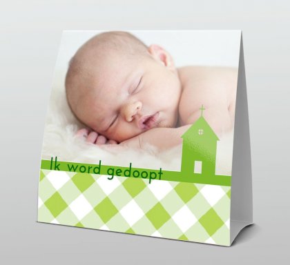 Tentkaart "Doopkaartje foto" Tentkaart "Doopkaartje foto"