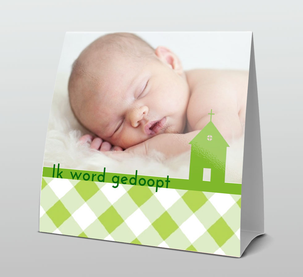 Tentkaart "Doopkaartje foto" Tentkaart "Doopkaartje foto"
