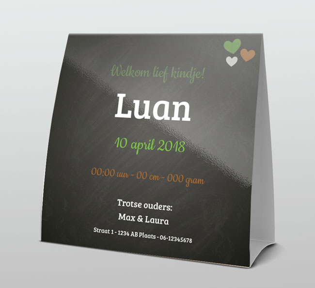 Tentkaart "Foto & Krijtbord" Tentkaart "Foto & Krijtbord"