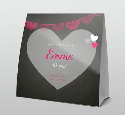 Tentkaart "Foto & Krijtbord hart" Tentkaart "Foto & Krijtbord hart"