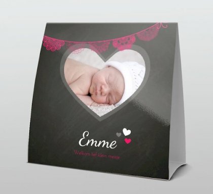 Tentkaart "Foto & Krijtbord hart" Tentkaart "Foto & Krijtbord hart"