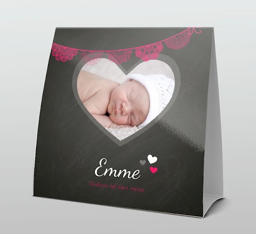 Tentkaart "Foto & Krijtbord hart" Tentkaart "Foto & Krijtbord hart"