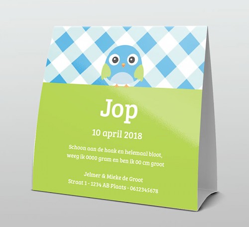 Tentkaart "Foto & Blauwe ruitjes" Tentkaart "Foto & Blauwe ruitjes"