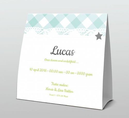 Tentkaart "Foto & Groen barok rondje" Tentkaart "Foto & Groen barok rondje"