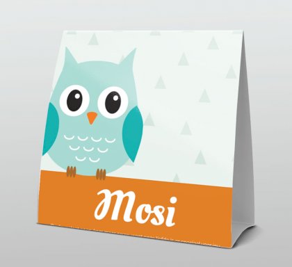 Tentkaart "Uiltje blauw"