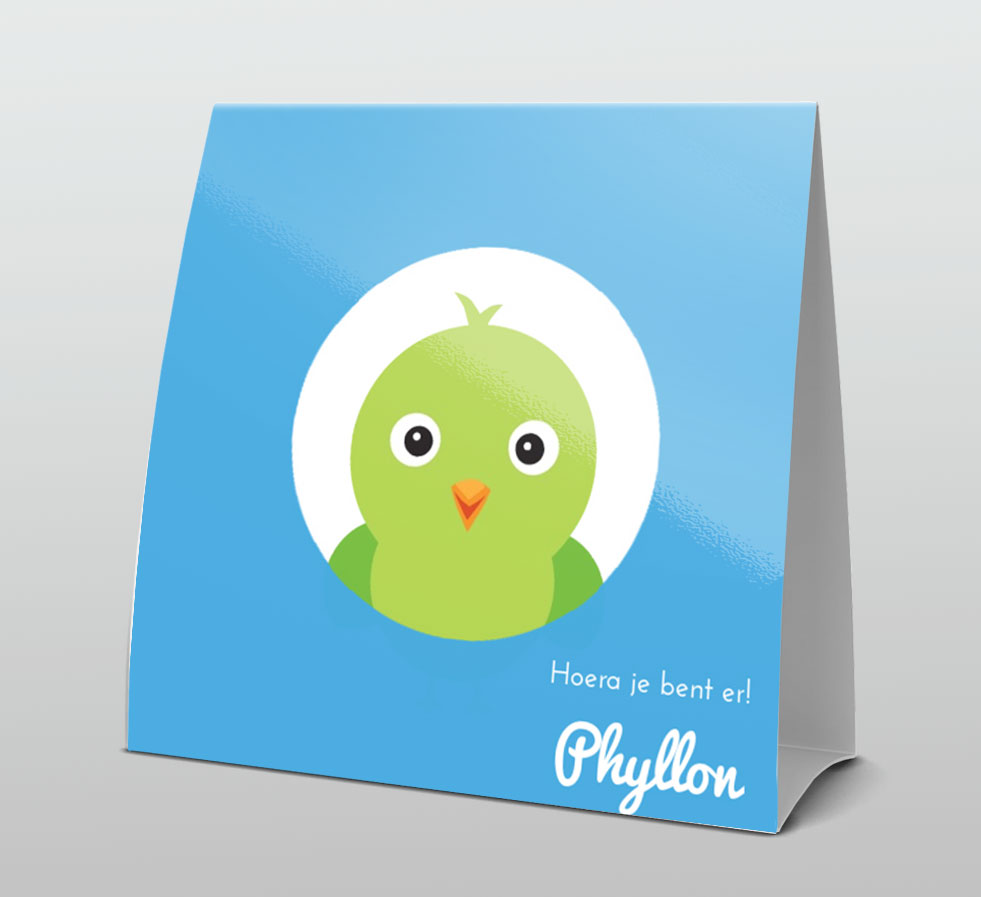 Tentkaart "Vogeltje groen" Tentkaart "Vogeltje groen"