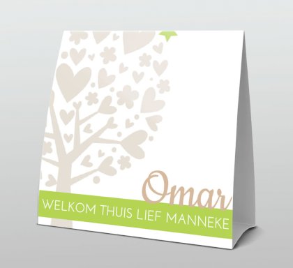Tentkaart "Hartjesboom groen" Tentkaart "Hartjesboom groen"