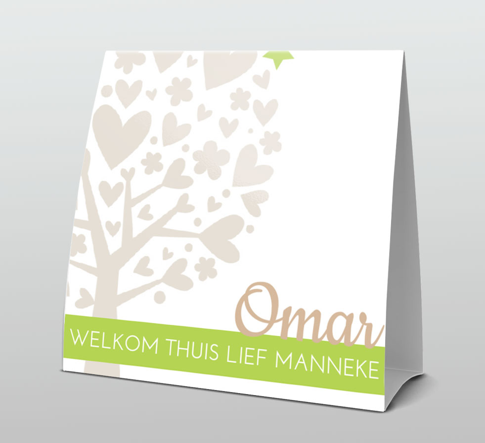 Tentkaart "Hartjesboom groen" Tentkaart "Hartjesboom groen"