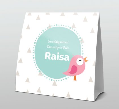 Tentkaart "Driehoekjes en vogel"