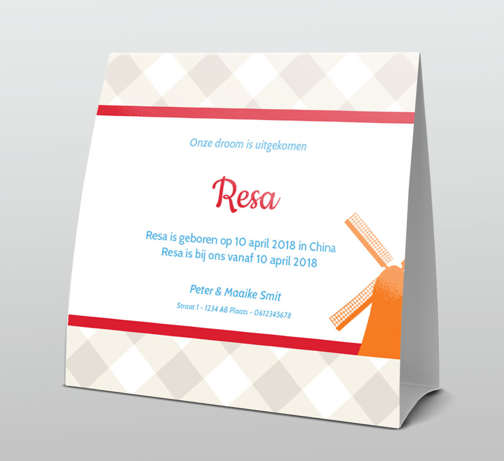 Tentkaart "Molen oranje" Tentkaart "Molen oranje"