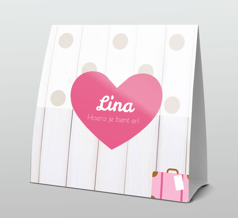 Tentkaart "Roze hart" Tentkaart "Roze hart"