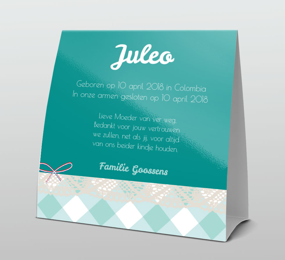 Tentkaart "Groen geruit" Tentkaart "Groen geruit"