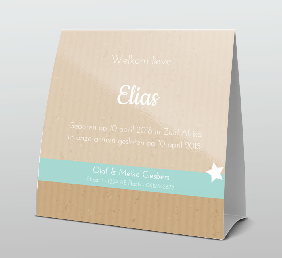 Tentkaart "Wolkje met blauw hartje" Tentkaart "Wolkje met blauw hartje"