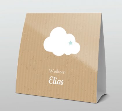 Tentkaart "Wolkje met blauw hartje"