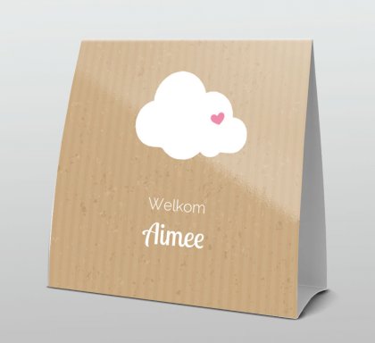 Tentkaart "Wolkje met roze hartje"