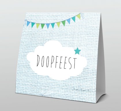 Tentkaart "Doopfeest wolkje blauw"