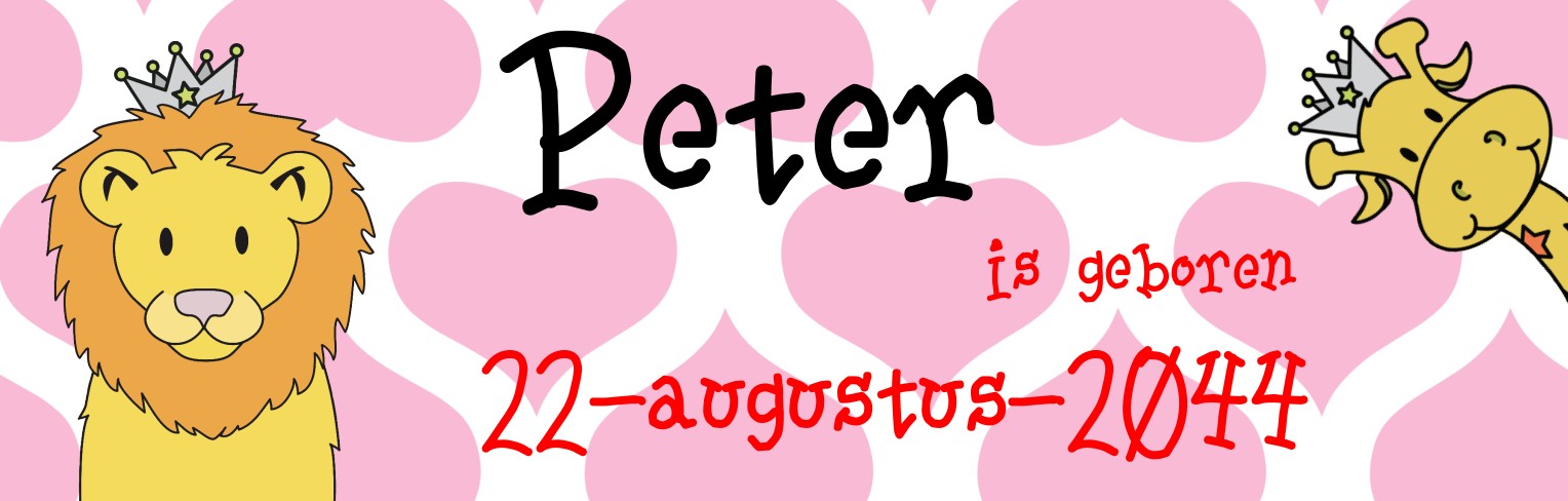 Banner "Leeuw en giraffe" Banner "Leeuw en giraffe"