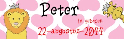 Banner "Leeuw en giraffe"