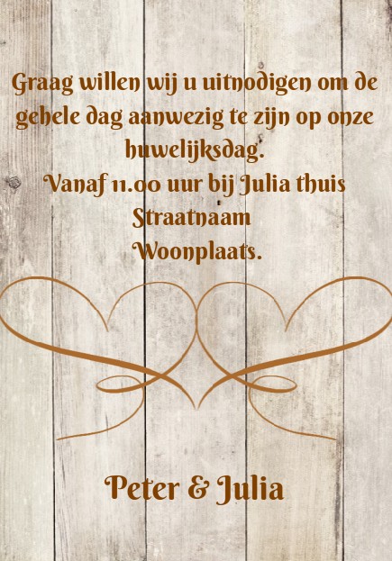 Inlegkaartje "Hout" Inlegkaartje "Hout"