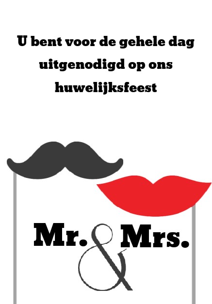 Inlegkaartje "Mr & Mrs" Inlegkaartje "Mr & Mrs"