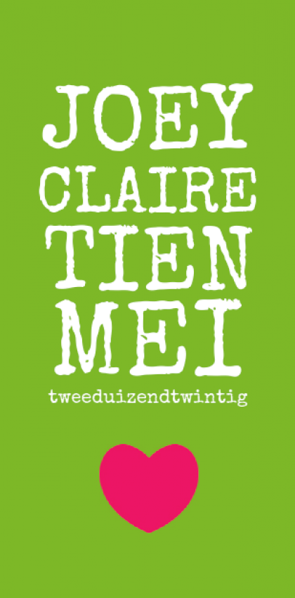 Gevouwen trouwkaart "groen - staand formaat" Gevouwen trouwkaart "groen - staand formaat"