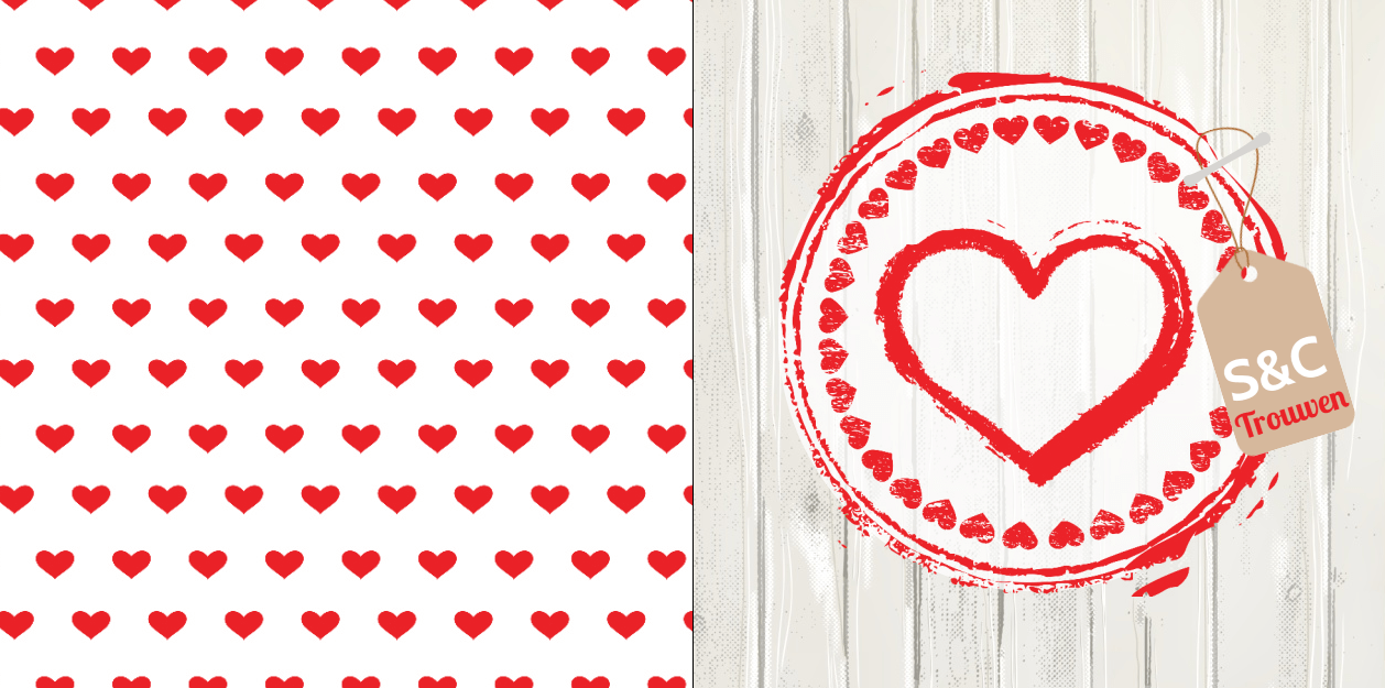 Gevouwen trouwkaart "Hout & hart stempel" Gevouwen trouwkaart "Hout & hart stempel"