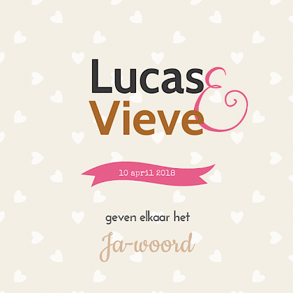 Gevouwen trouwkaart "Stipjes"