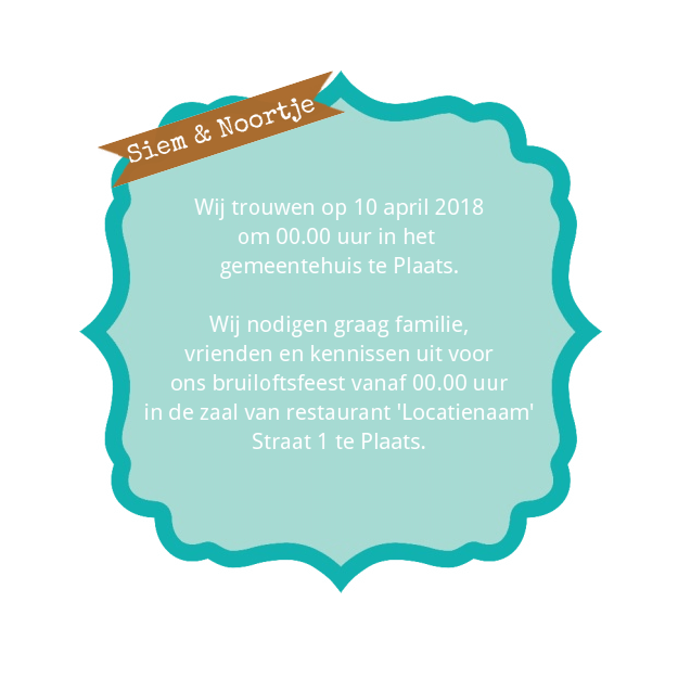 Gevouwen trouwkaart "Hartjes boom & Bankje" Gevouwen trouwkaart "Hartjes boom & Bankje"