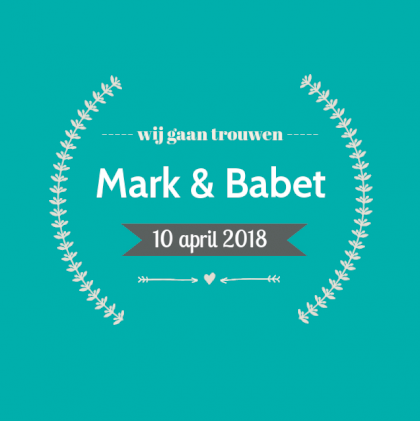 Trouwkaart "Blauw & banner"