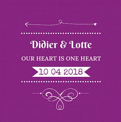 Trouwkaart "Paars & typografie"