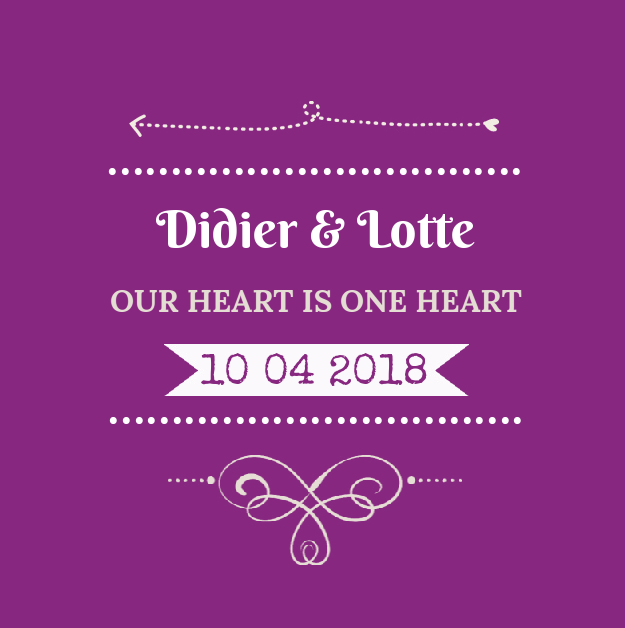 Trouwkaart "Paars & typografie" Trouwkaart "Paars & typografie"