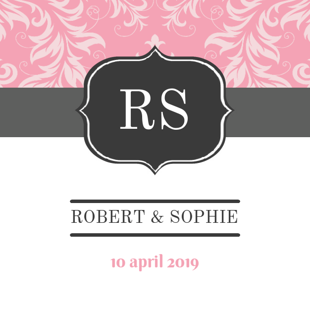 Save the date kaart "Barok roze" Save the date kaart "Barok roze"