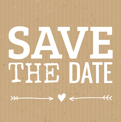 Save the date kaart "Kraft bruin"