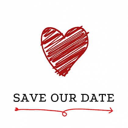 Save the date kaart "Hart"