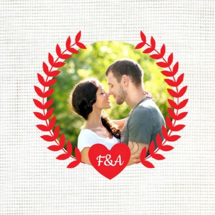 Gevouwen trouwkaart "Foto & Motiefjes"