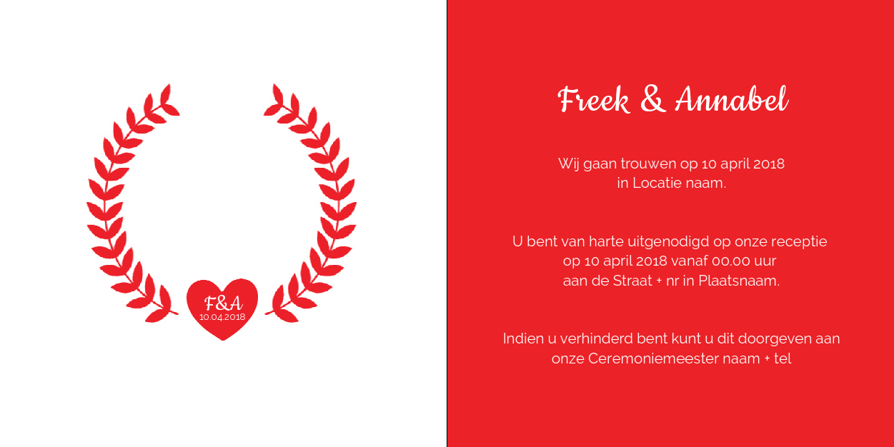 Gevouwen trouwkaart "Foto & Motiefjes" Gevouwen trouwkaart "Foto & Motiefjes"