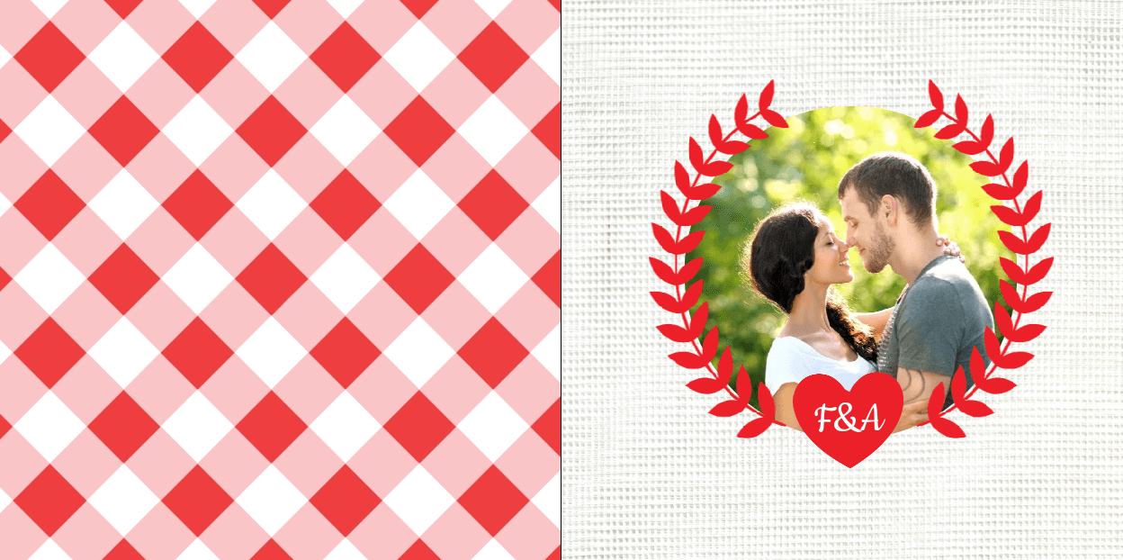 Gevouwen trouwkaart "Foto & Motiefjes" Gevouwen trouwkaart "Foto & Motiefjes"