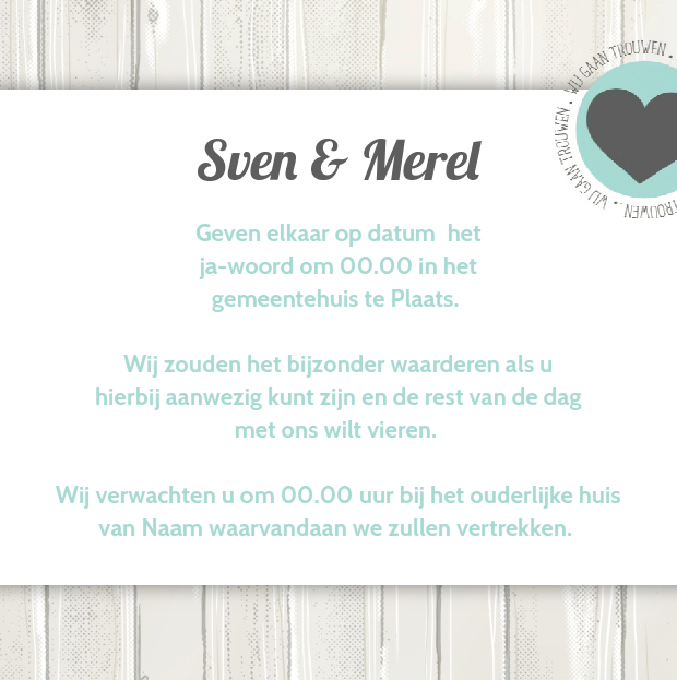 Trouwkaart "Fotokaart lichtblauw met hartjes" Trouwkaart "Fotokaart lichtblauw met hartjes"