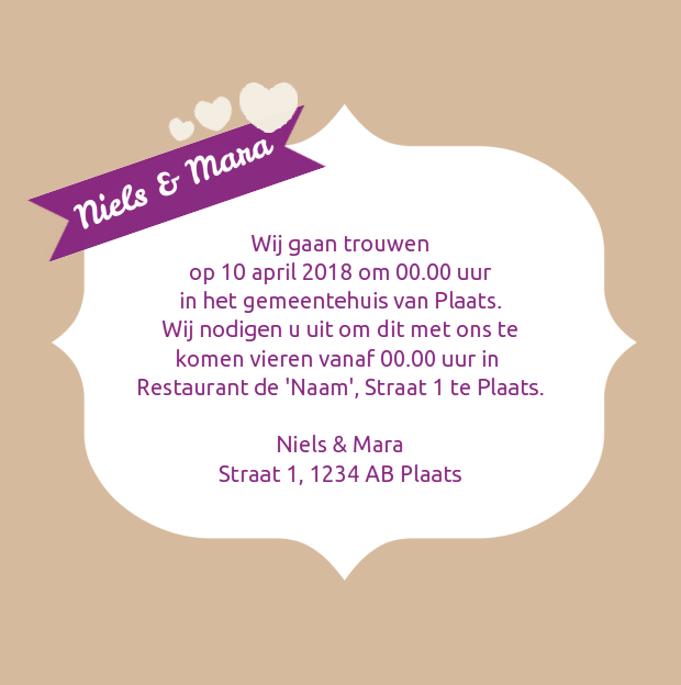 Trouwkaart "Fotokaart barok & strepen" Trouwkaart "Fotokaart barok & strepen"