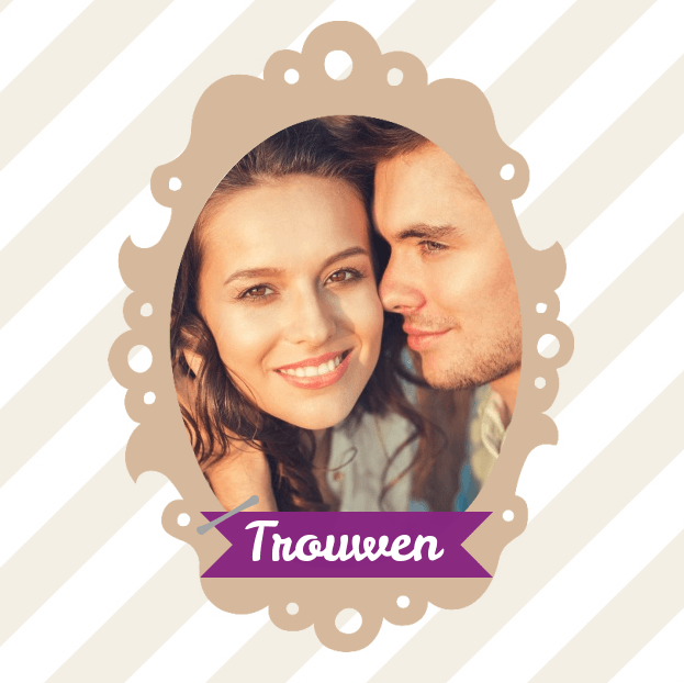 Trouwkaart "Fotokaart barok & strepen" Trouwkaart "Fotokaart barok & strepen"