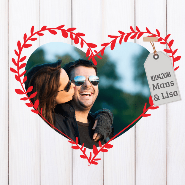 Trouwkaart "Fotokaart maretak hart & hout" Trouwkaart "Fotokaart maretak hart & hout"