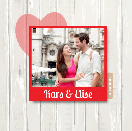 Trouwkaart "Fotokaart steigerhout"