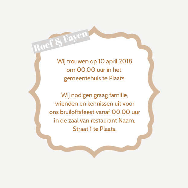 Trouwkaart "Fotokaart veertje" Trouwkaart "Fotokaart veertje"